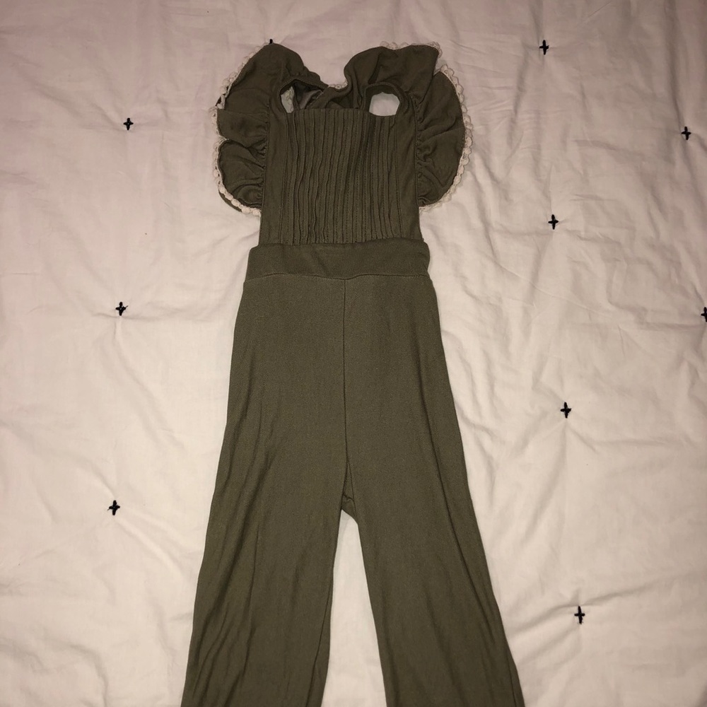 Olive green boutique romper!